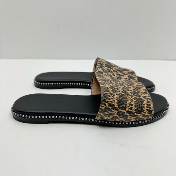 Coach | Women's Hayden Reptile Print Beadchain Flat Slide Sandals - Picture 4 of 10